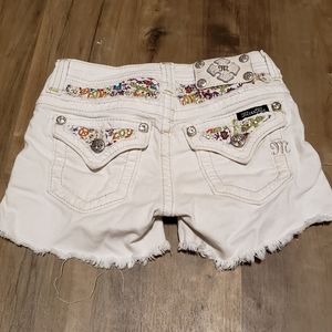Miss me white denim shorts